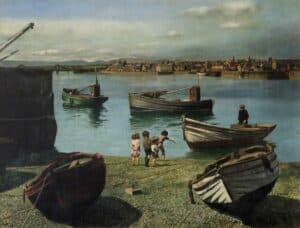 Highlights from the Angus Fine Art Collection - Edward Baird, Montrose from Ferryden, 1941; oil on canvas; 615 x 750 mm