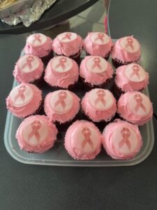 Cakes to support Breast Cancer Now were available at Montrose Sports Centre.